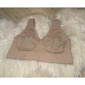 Hanes G196 Womens Wire Free Seamless Pullover Bra Unlined 2XL XXL 2XLarge Beige